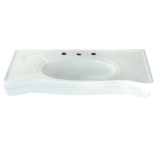 Kingston Brass VPB1368B Imperial Ceramic Console Sink Basin, White VPB1368B - main